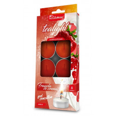 T-LIGHT 10GR CF 8PZ STRAWBERRY & CREAM (48pz)